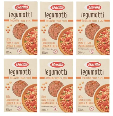 Produktbild von 6x Barilla Legumotti Lenticchie Rosse e Ceci Rote Linsen und Kichererbsen Reich an Eiweiß und Ballaststoffen Glutenfrei 300g