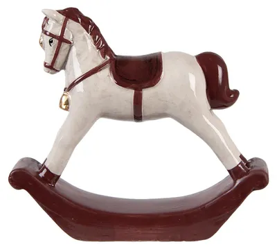 Produktbild von Clayre & Eef Figur Schaukelpferd 15x4x14 cm Beige Keramik
