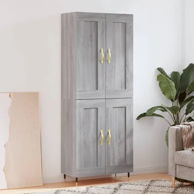 Produktbild von vidaXL Highboard Grau Sonoma 69,5x34x180 cm Holzwerkstoff