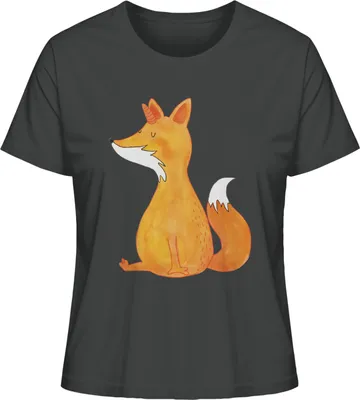 Produktbild von Mr. & Mrs. Panda Basic Shirt Damen Einhorn Wunsch Größe XL - Anthrazit - Geschenk, baumwollshirt, Unicorns, Fuchs, T-Shirt Kurzarm, Füchse, Fuchshörnchen, Einhörner