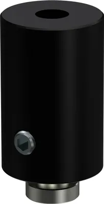 Produktbild von Interdeco Deckenträger mit Abstand 2,5 cm / Deckenhalterung für Gardinenstangen 20 mm Ø / 14 x 35 mm, 1-läufig Schwarz, Typ Sonius, Pack. 2 Stück