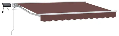 Image de Cadre de store manuel avec LEDs Marron et blanc 3 x 2,5 m