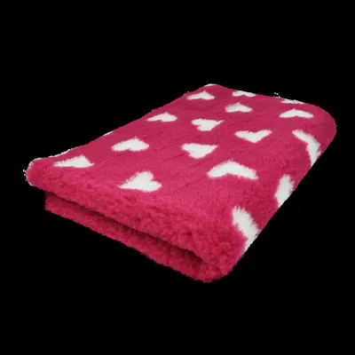 Produktbild von Vet Bed Hundedecke fuchsia mit weißen Herzen