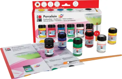 Produktbild von Marabu Porzellanfarbe "Porcelain" Starter Set