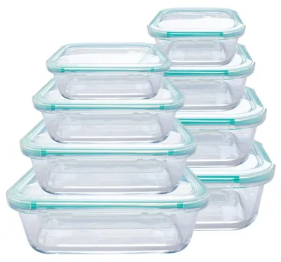 Productafbeelding van Solidchoice - Set van 8 Glazen Maaltijdcontainers met Deksel, BPA Vrij