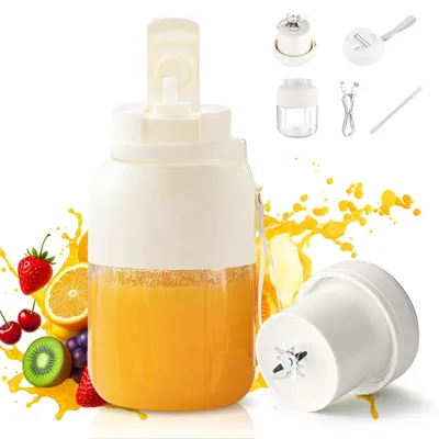 Mini-Draagbare Mixer 1300 ml, USB-Blender, 38 Edelstahlmesser