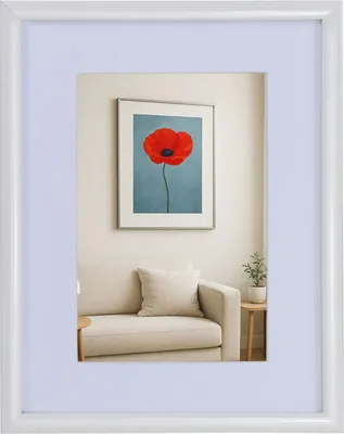 Produktbild von New Lifestyle Kunststoff Bilderrahmen mit Passepartout & Klarglas Collage Wanddeko Poster - Farbe: Weiß | Format: 15x20