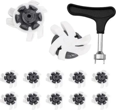 Immagine prodotto di Tacchetti da golf - Sistema di aderenza migliorato - Ad alta velocità - 12 pezzi - Bianco