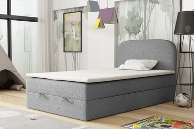 Produktbild von VELAR Boxspringbett mit bettkasten "BOUCLE 3", 120 cm, Grau