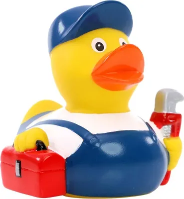 Produktbild von Quietsche-Ente - Badeente - Berufsente "Klempner - Installateur" - Badeente - ca. 8 cm gross