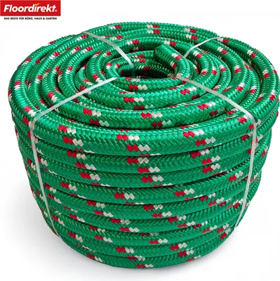 Produktbild von Floordirekt Polypropylen-Seil K2, reißfestes UV beständiges Allzweckseil, schwimmfähig für Outdoor, Boot, Camping – Grün, Ø: 10 mm, Länge: 10 m