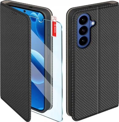 Obrázok produktu pre Flip-Case pre Samsung S26 Uzavriteľné čierne puzdro + sklo