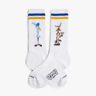 Zdjęcie produktu dla Jimmy Lion Athletic Road Runner Vs Coyote Długie skarpety męskie White EU 41-46