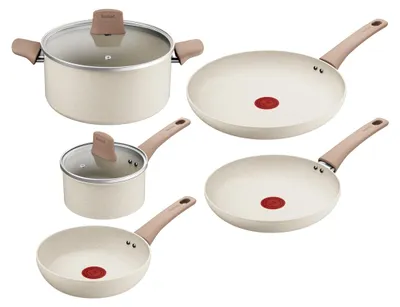 Obrázok produktu pre Tefal Stone White G199S544, Zmiešaná súprava, Biela, Hliník, Mineralia+, Béžová, Sklo