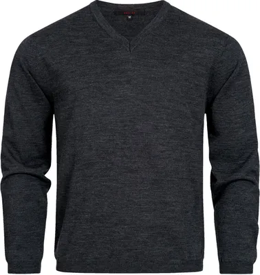 Produktbild von Greiff STRICK Herren Pullover Langarm V-Neck Regular-Fit Anthrazit XXL