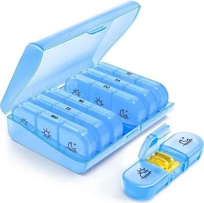 Obrázok produktu pre AUVON box na tabletky 7 dní prenosný box na tabletky s veľkými oddelenými priehradkami