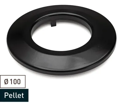 Produktbild von Raik Pelletrohr / Ofenrohr 100mm - Wandrosette schwarz