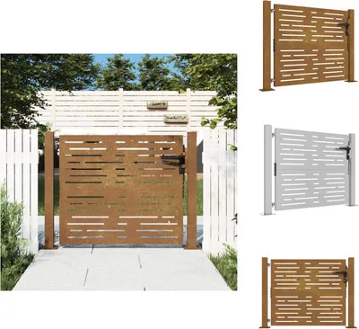 Zdjęcie produktu dla vidaXL Brama ogrodowa 105x105 cm stal Corten Kwadratowa konstrukcja - Bramy ogrodowe