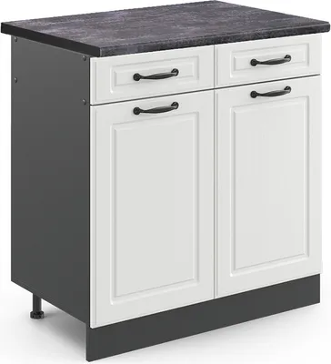 Produktbild von Küchenunterschrank Vicco R-Line Weiß Landhaus 80 cm , AP Anthrazit, Model 45435