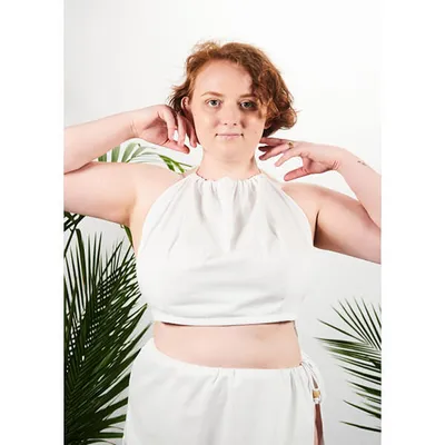 Zdjęcie produktu dla Biustonosz na saunę XXL w 100% naturalna bawełna Yeye Ecru XL