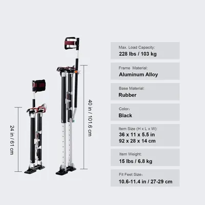 Obrázok produktu pre Stojany – Nastaviteľné – Ľahké – Extra vysoké (92-101 cm) – Stabilné – Protišmykové – Odolné proti poškodeniu
