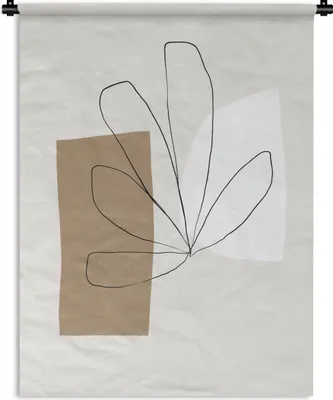 Produktbild von MuchoWow® Wandteppich Wandbehang Blumen - Minimalismus - Pastell 150x200 cm Tapisserie Dekoration Wandtuch - Wandaufhängung - Moderner