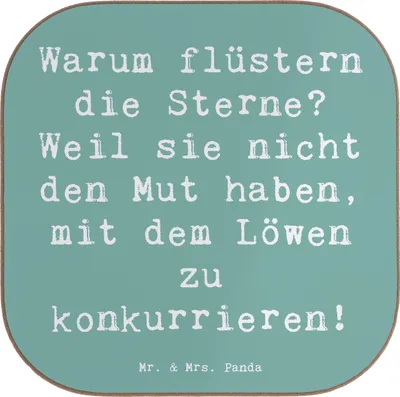 Produktbild von Mr. & Mrs. Panda Tischuntersetzer Spruch Sterne und Löwe - Meeresbrise - Geschenk, Holzuntersetzer, Tischschoner, Persönlichkeit, Geschenke, Tierkreiszeichen, Coaster