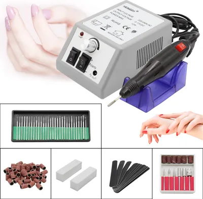 Immagine prodotto di Jiubiaz Tagliaunghie elettrico Manicure Pedicure Cutter File Set Nail Art Professionale Cutter Grinding Stones Diamond Grinder Nail File Pedicure Tool Grey