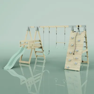 Produktbild von OutdoorToys Klettergerüst Krokodil aus Holz in Grün Mintgrün