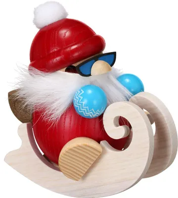 Produktbild von Nikolaus fährt Schlitten - Kugelräucherfigur (12cm) Räuchermann von Seiffener Volkskunst