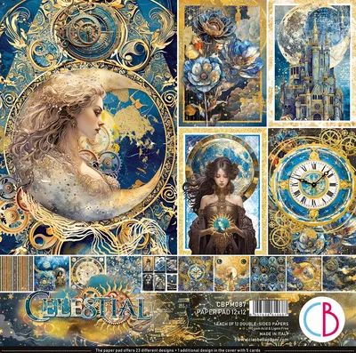 Produktbild von Scrapbook-Papier "Celestial", 12 Blatt, 30,5 x 30,5 cm
