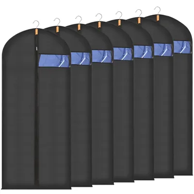 Productafbeelding van Zwarte Kledingzakken Set van 6, 180 x 60 cm