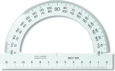 Produktbild von KOH Winkelmesser Plast 180° D = 12,5 cm Transparent