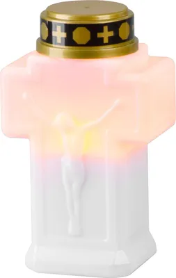 Immagine prodotto di Candela MagicHome, a croce, LED, per tomba, bianca, 2xAA, 15x9 cm, (2xAA incluse)