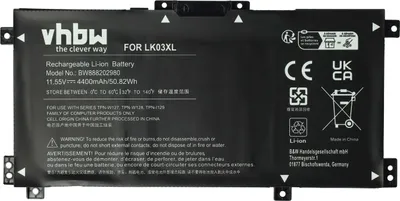 Produktbild von vhbw Akku kompatibel mit HP Envy X360 15 CP0000AU, CN1699NZ, CP0002AU, CP0000NC, CN1350ND, CN1103NG, CP0003NO Notebook (4400 mAh, 11,55 V, Li-Polymer)