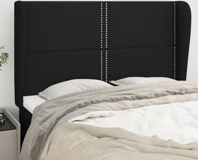 Produktbild von CLORIS Bettkopfteil Kopfteil mit Ohren Schwarz 147x23x118/128 cm Stoff, 20,95 kg