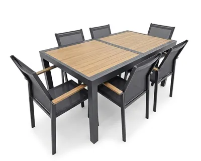 Zdjęcie produktu dla Zestaw Mebli Ogrodowych Rozkładany Stół 160 cm / 240 cm 6 krzeseł GRILL&GARDEN