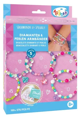 Produktbild von ARTISTA 9342996 Bastelset Diamanten & Perlen Armbänder, Schmuckbastelset, DIY Schmuckset für Kinder ab 8 Jahren