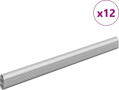 Image de vidaXL, porte-cintres, 12 pièces, argenté, 316 x 15 x 29 mm
