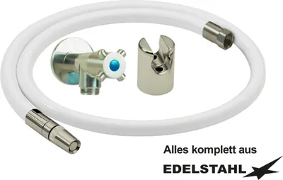 Produktbild von Kneipp-Schlauch Weiß 2,0 m verstellbare Strahldüse mit Wandhalter + Wandventil DN20 (3/4")