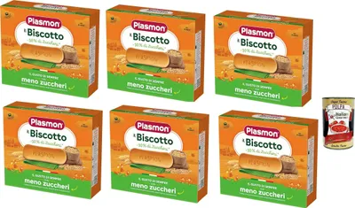 Produktbild von Plasmon il Biscotto -30% Zuccheri, 6x 320 g, 100% Grano Italiano Selezionato + Italian Gourmet polpa 400g