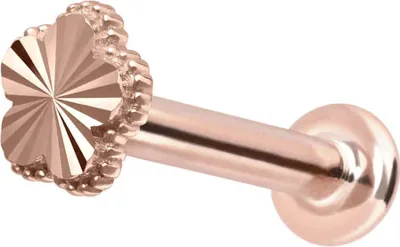 Produktbild von Ohrpiercing, Nasenpiercing 14 Karat Gold Labret mit Innengewinde BLUME 14 Karat | RoséGold Stablänge: 8mm - Stabstärke: 1,2mm