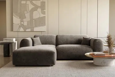 Produktbild von LetSit Ecksofa Malaga L Tresor Linke Freistehendes Loungesofa Bequemes Ecksofa Schmutzabweisend Compact Für Wohnzimmer Schlafzimmer Dunkelgrau