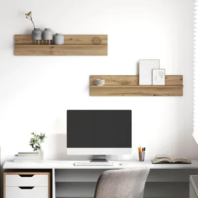 Produktbild von Maison Exclusive - Wandregal 2 stk. Artisan-Eiche 80 x 11,5 x 18 cm Holzwerkstoff