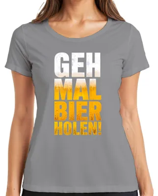 Immagine prodotto di Maglietta da donna, colore grigio, taglia 3XL, con scritta "Vai a prendere della birra! Festa divertente, Maiorca, addio al nubilato, bere"