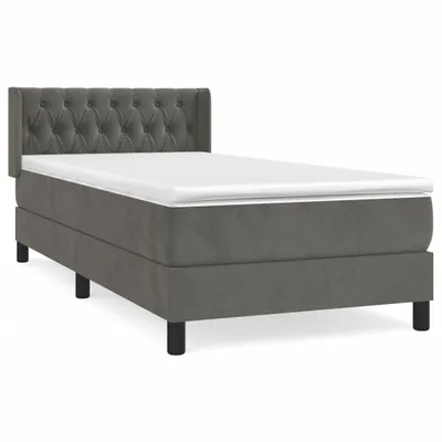 Immagine prodotto di vidaXL Letto a molle con materasso grigio scuro 100x200 cm in velluto
