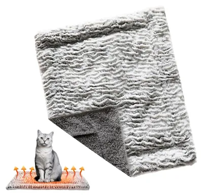 Produktbild von Selbstwärmende Katzendecke und Kissen für Haustiere - Plüschige Tierdecke für kleine und mittelgroße Tiere im Winter, für den Außenbereich, Couch, Bett und Käfigecken zu Hause
