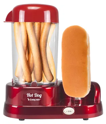 Hot Dog Maschine 350 W, für 6 Würstchen, Dampfgarer, rot