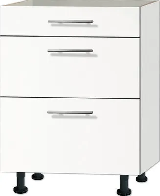 Produktbild von Optifit Schubladenunterschrank Bengt932 BxTxH 60 x 58,4 x 87 cm weiß matt zerlegt Anschlag reversibel KFBE U636-8E+