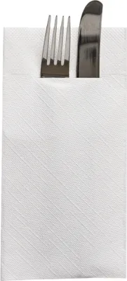 Produktbild von Sovie HORECA Besteckserviette Weiß aus Tissue Deluxe®, 4-lagig, 1/8 Falz, 40 x 40 cm, 75 Stück